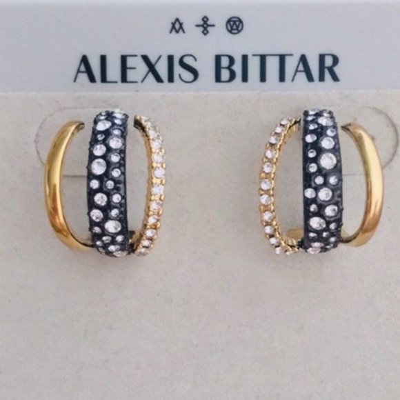 Alexis Bittar Floating Orb Huggie Crystal Earrings - Picture 7 of 7
